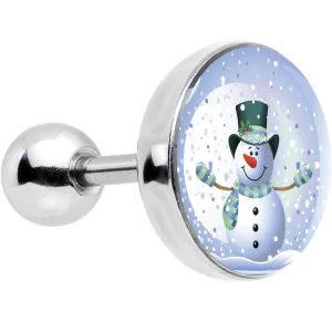 16 Gauge Snow Globe Snowman Tragus Cartilage Earring