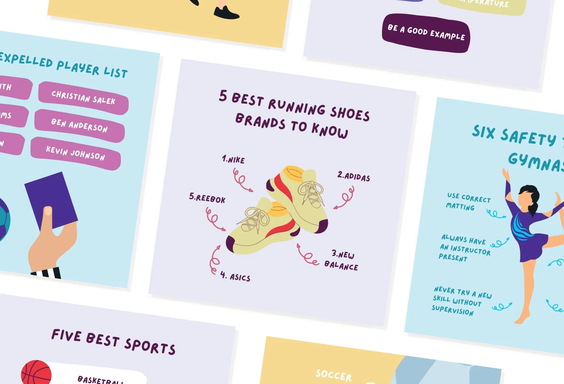 20 Sport Infographics Instagram Posts Fully Editable Canva Templates