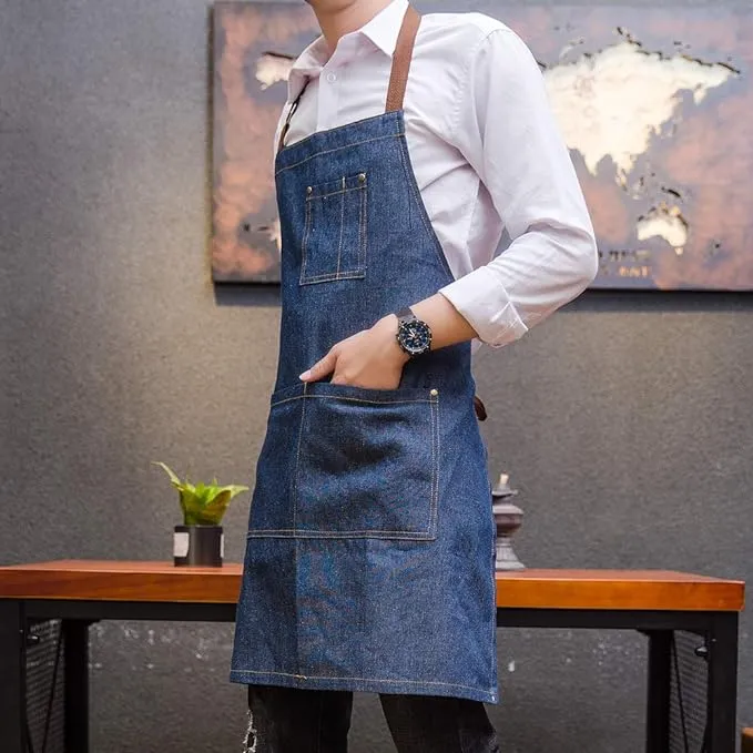 ADJUSTABLE MULTI POCKET DENIM APRON