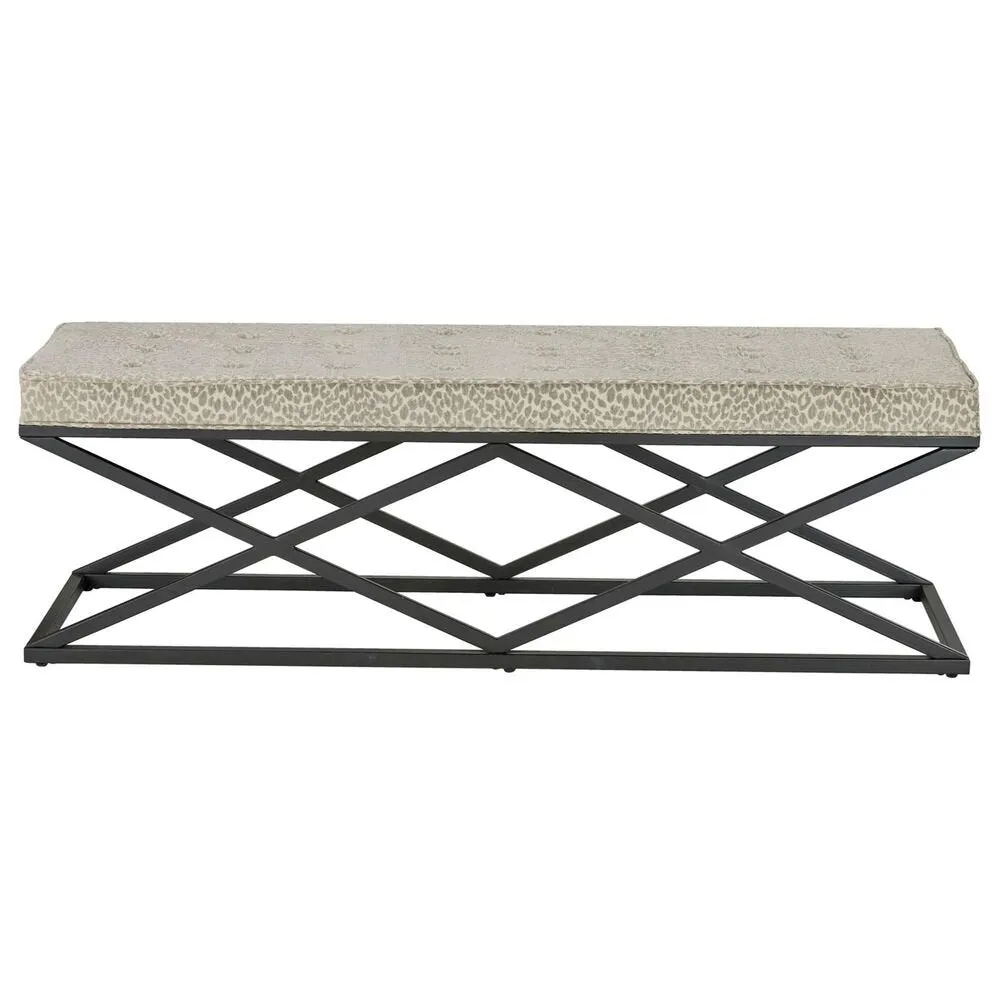 ANGIE SNOW LEOPARD BENCH