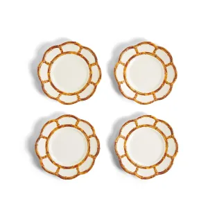 Bamboo Touch Accent Plate with Bamboo Rim (Set of 4)