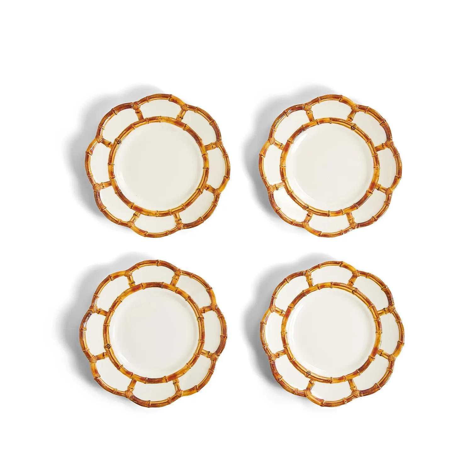 Bamboo Touch Accent Plate with Bamboo Rim (Set of 4)