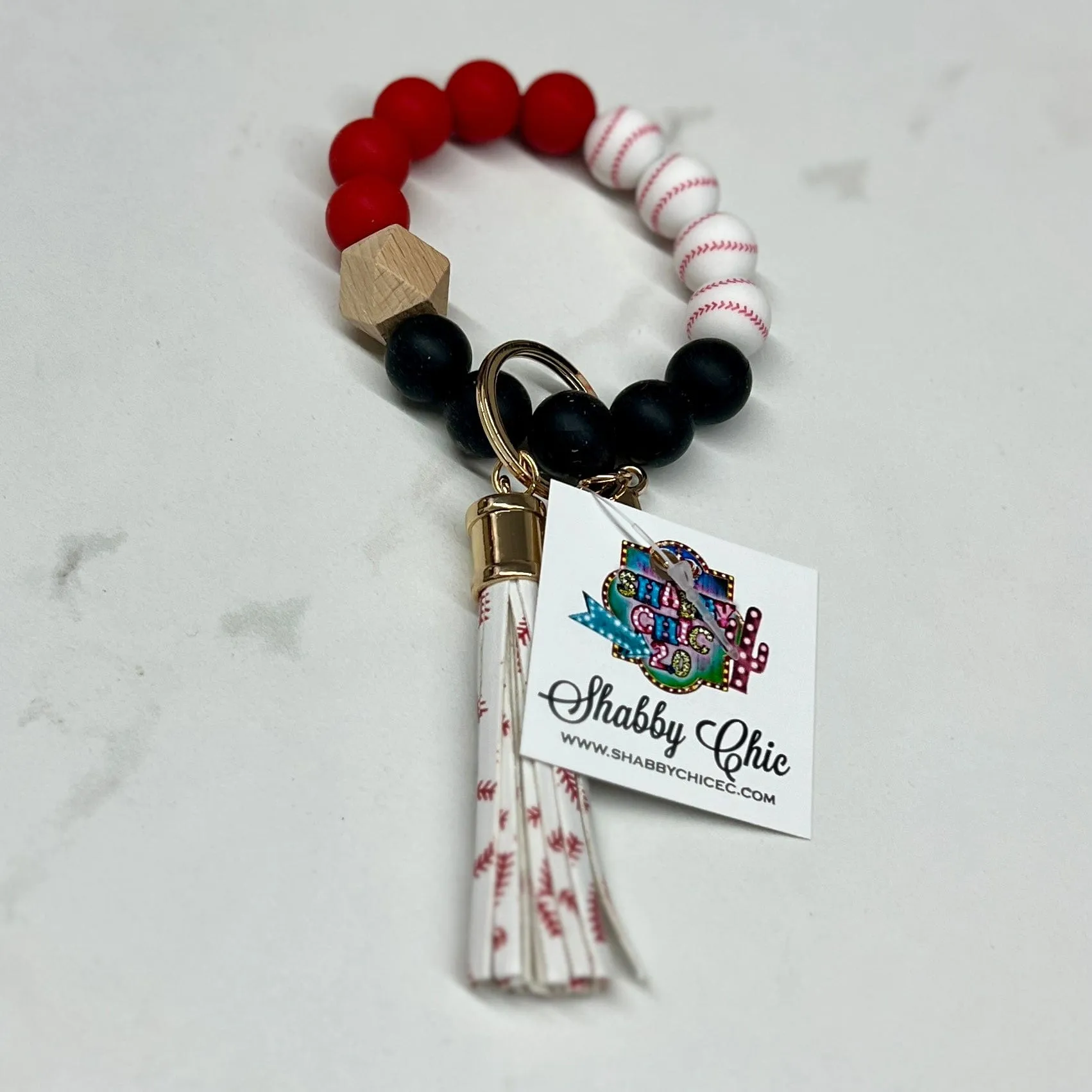 Beaded Stretch Keyrings - Sports