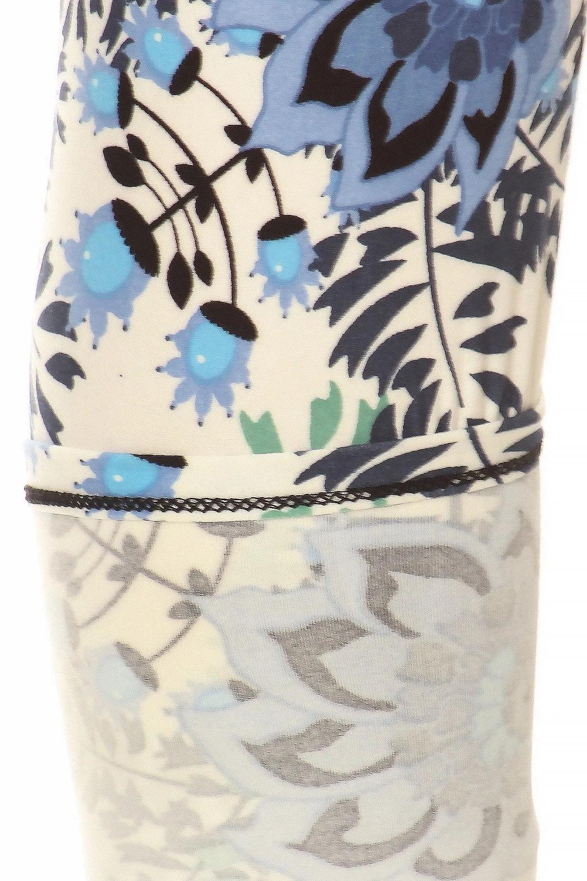Blue Floral Kids Leggings