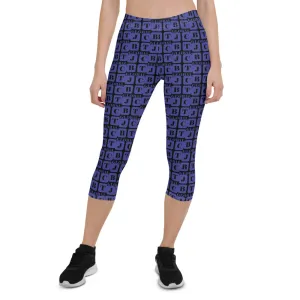 Capri Leggings "2023-0361 Black (Blue Logo)"