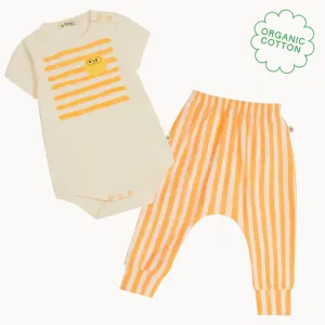 Creek & Coast Set - Orange Stripe Bodysuit & Legging Set