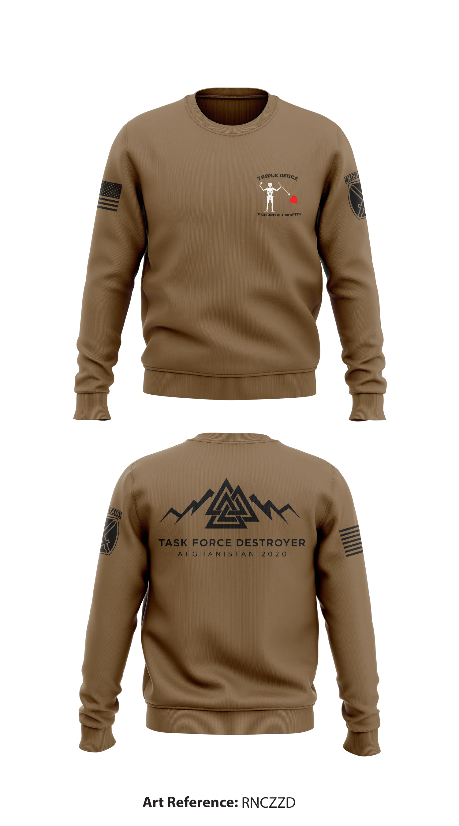 D CO, 2-22 IN, 1 BCT, 10th MTN Store 1 Core Men's Crewneck Performance Sweatshirt - RnczZd