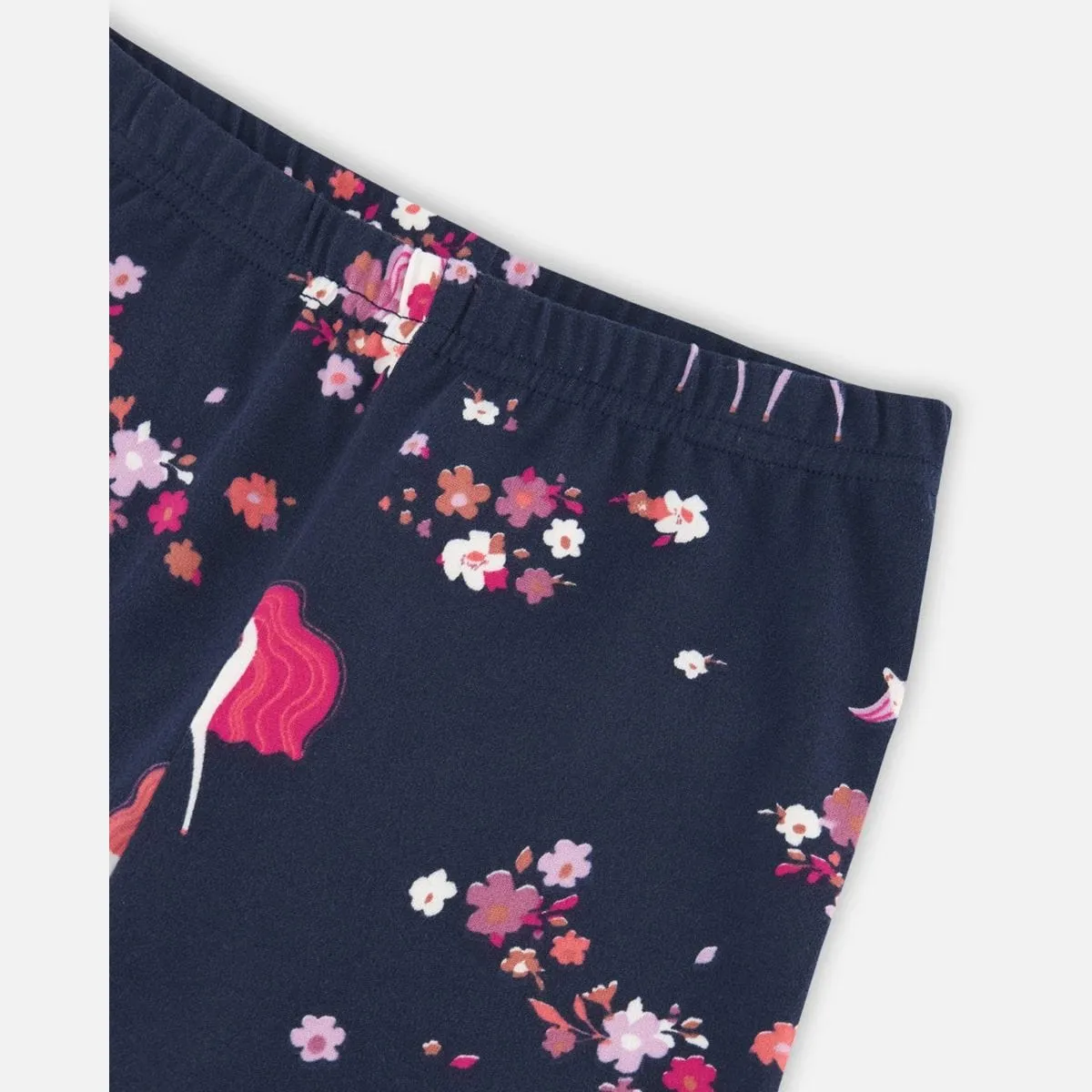 Deux Par Deux Unicorn Leggings - Navy