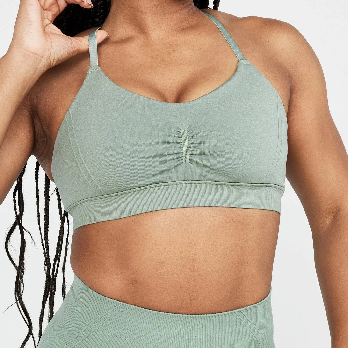 Effortless Micro Women Seamless Oner Active Sports Bra Running Adjustable Strap Fitness Workout Yoga Bra Cross Back Sexy Gym Top