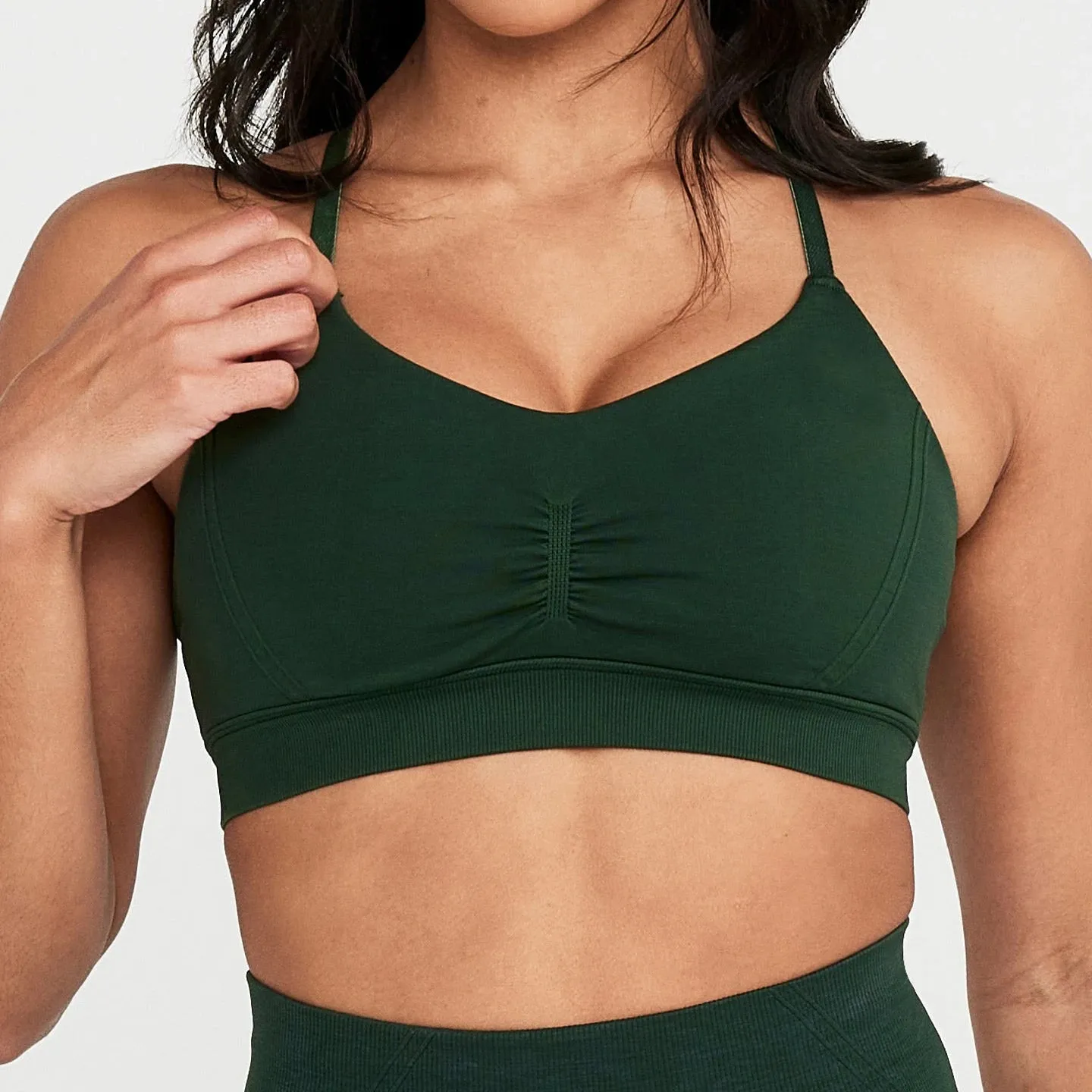 Effortless Micro Women Seamless Oner Active Sports Bra Running Adjustable Strap Fitness Workout Yoga Bra Cross Back Sexy Gym Top
