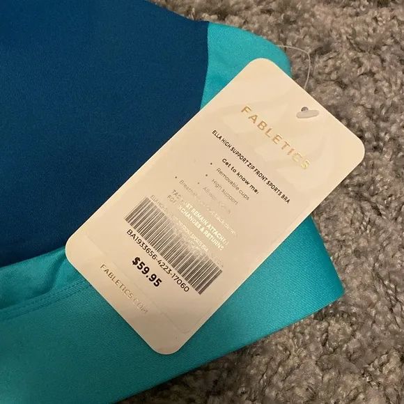 Fabletics Ella High Support Zip Front Sports Bra