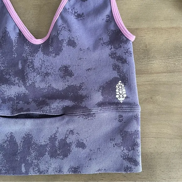 Free People Women’s Think Twice Crop Sports Bra in Nightingale Purple XS/S NWOT