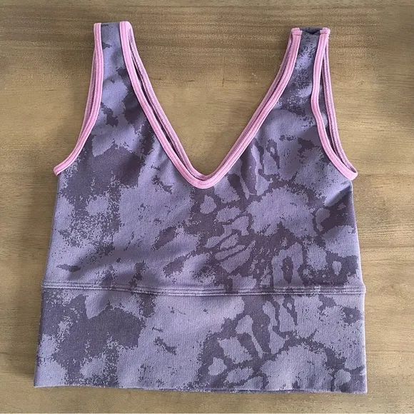 Free People Women’s Think Twice Crop Sports Bra in Nightingale Purple XS/S NWOT