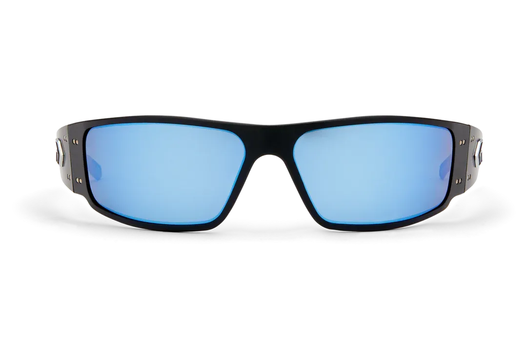 Gatorz Magnum Matte Black Polarized Blue Mirror