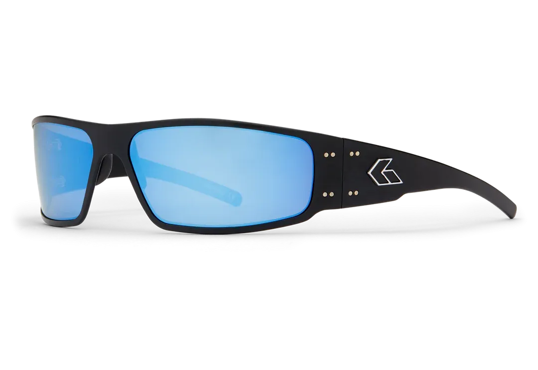 Gatorz Magnum Matte Black Polarized Blue Mirror