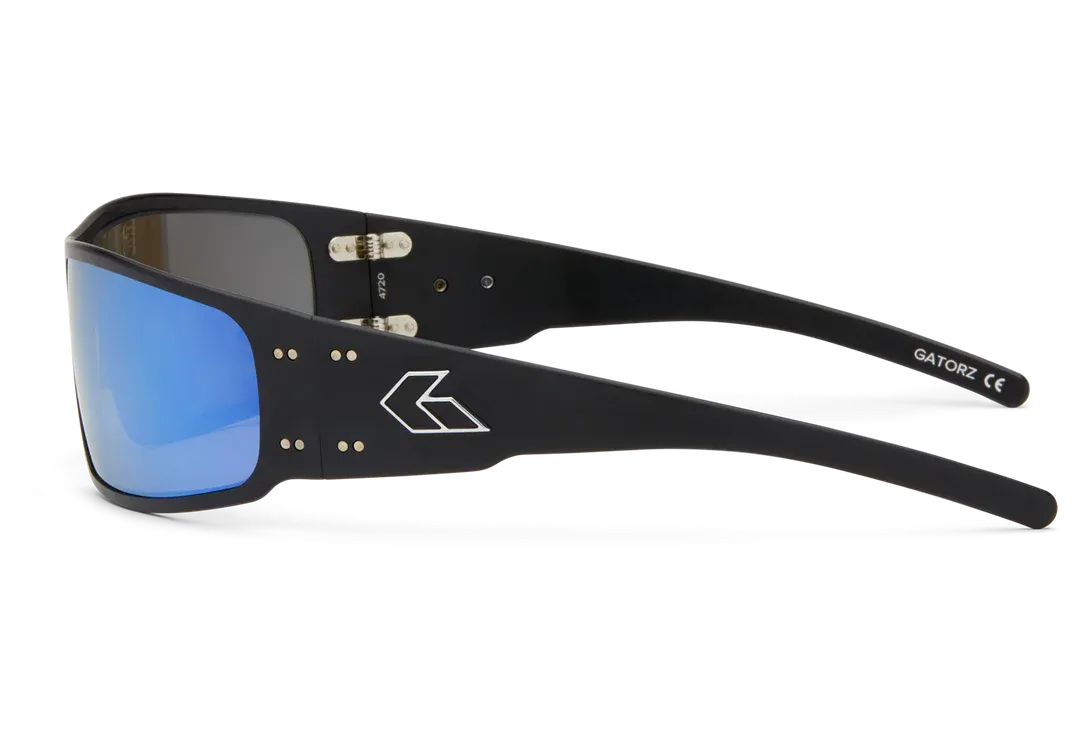 Gatorz Magnum Matte Black Polarized Blue Mirror