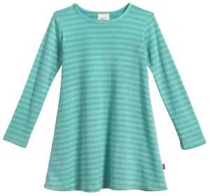 Girls Soft Stripe Long Sleeve Dress | Wave