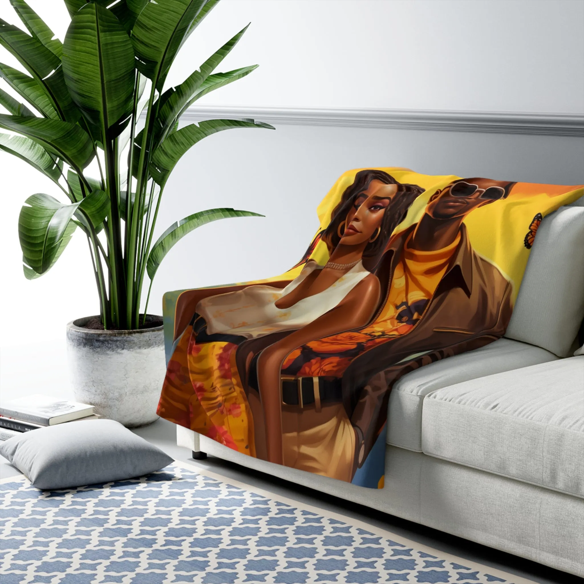 Journey's Cuddle: The Nomadic Love Sherpa Fleece Blanket