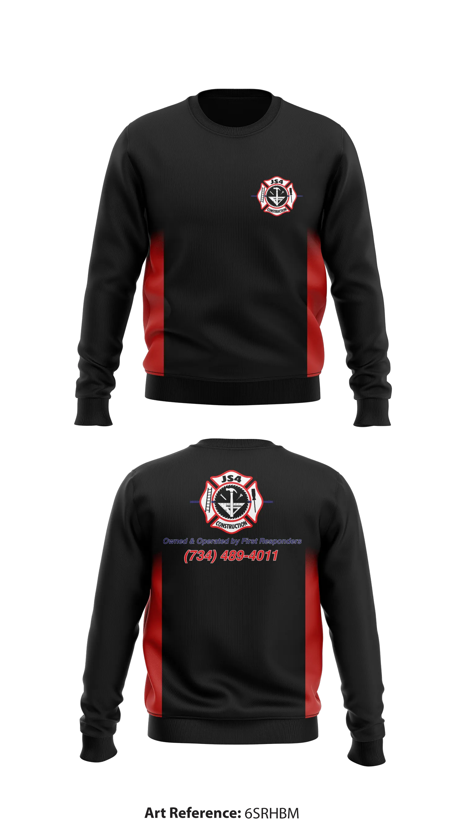 JS4 Construction  Store 1 Core Men's Crewneck Performance Sweatshirt - 6sRHbm