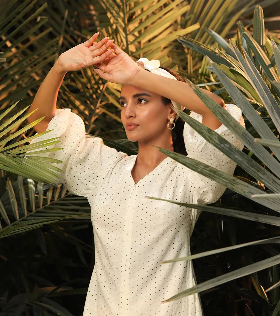 Khara Kapas   -   Snow Crystal Midi dress - Another Day in Paradise