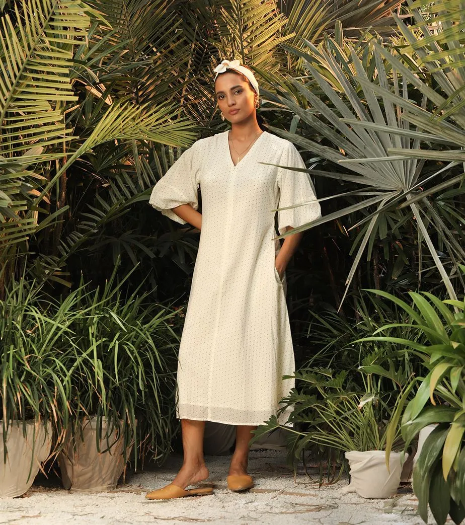 Khara Kapas   -   Snow Crystal Midi dress - Another Day in Paradise