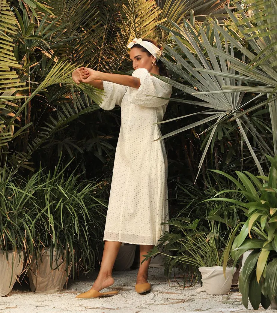 Khara Kapas   -   Snow Crystal Midi dress - Another Day in Paradise