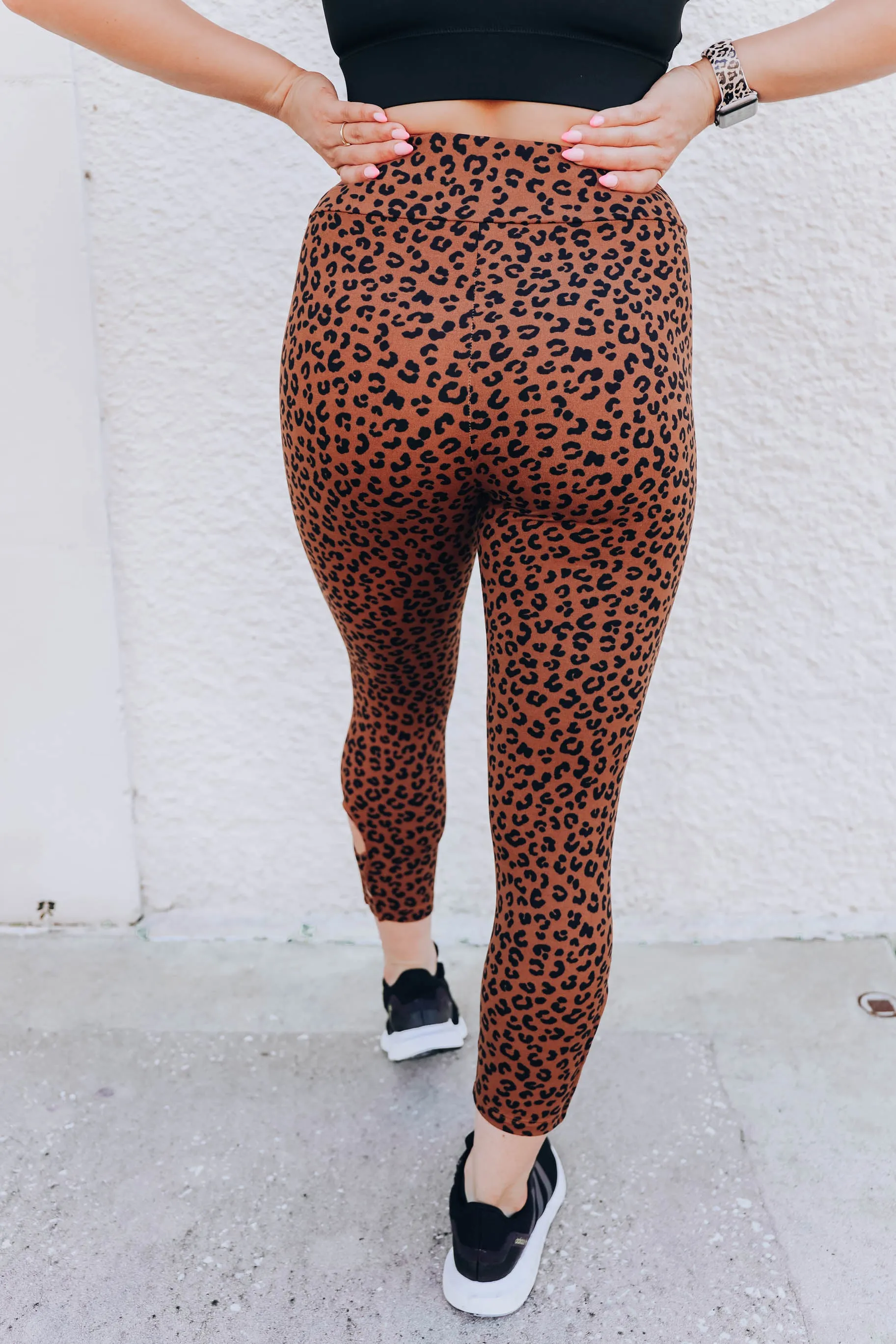 Leg Day Leopard Leggings - Brown