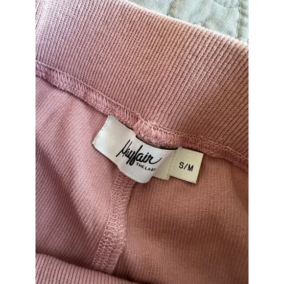 Mayfair The Label Mauve Pink Ribbed Sports Bra Boxer Briefs Womens Set S/M
