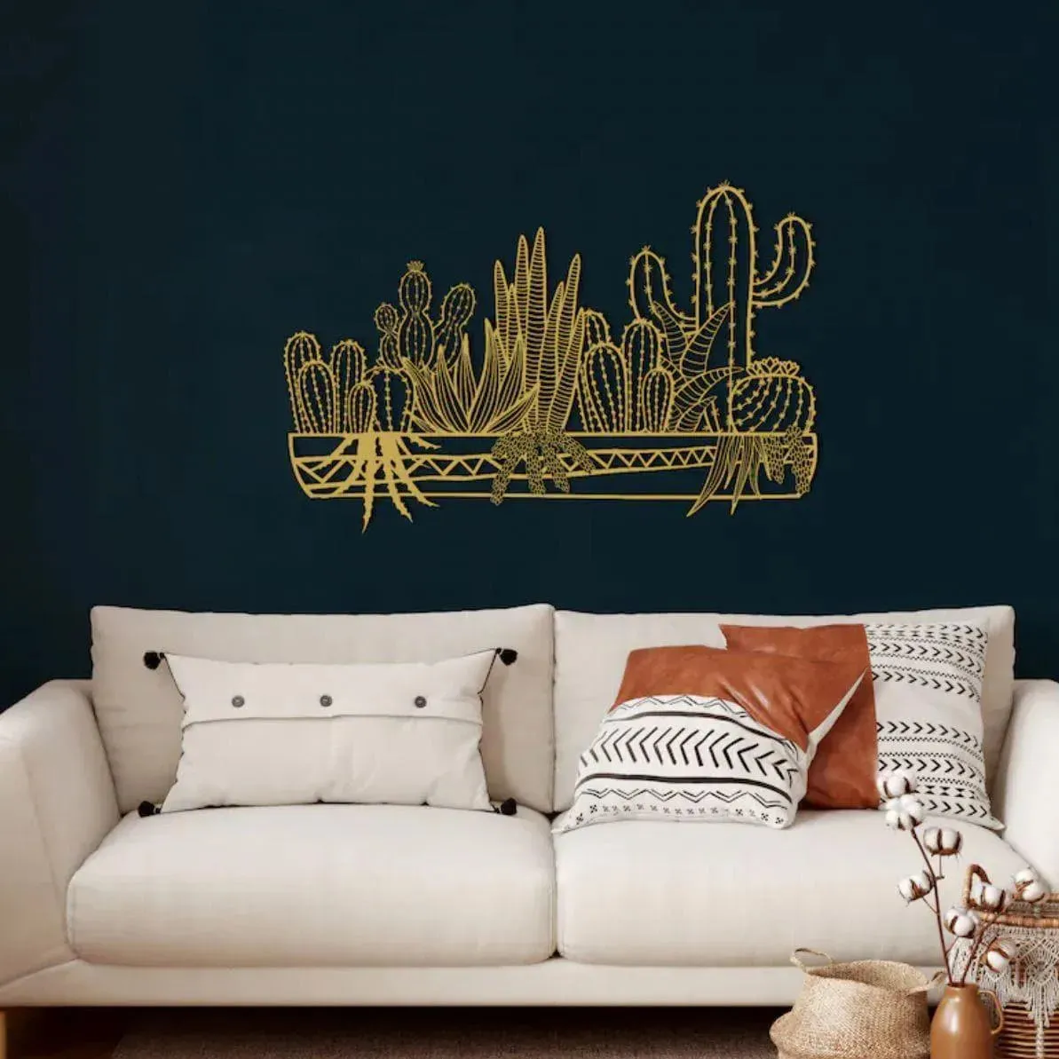 Metal Cactus Wall Decor Art