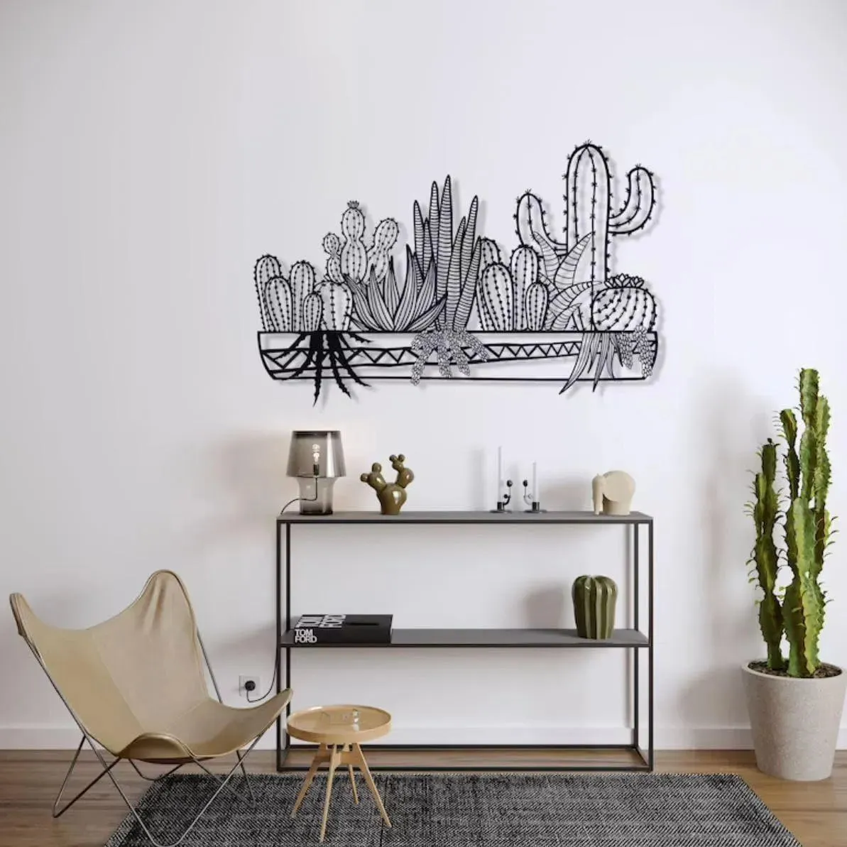 Metal Cactus Wall Decor Art