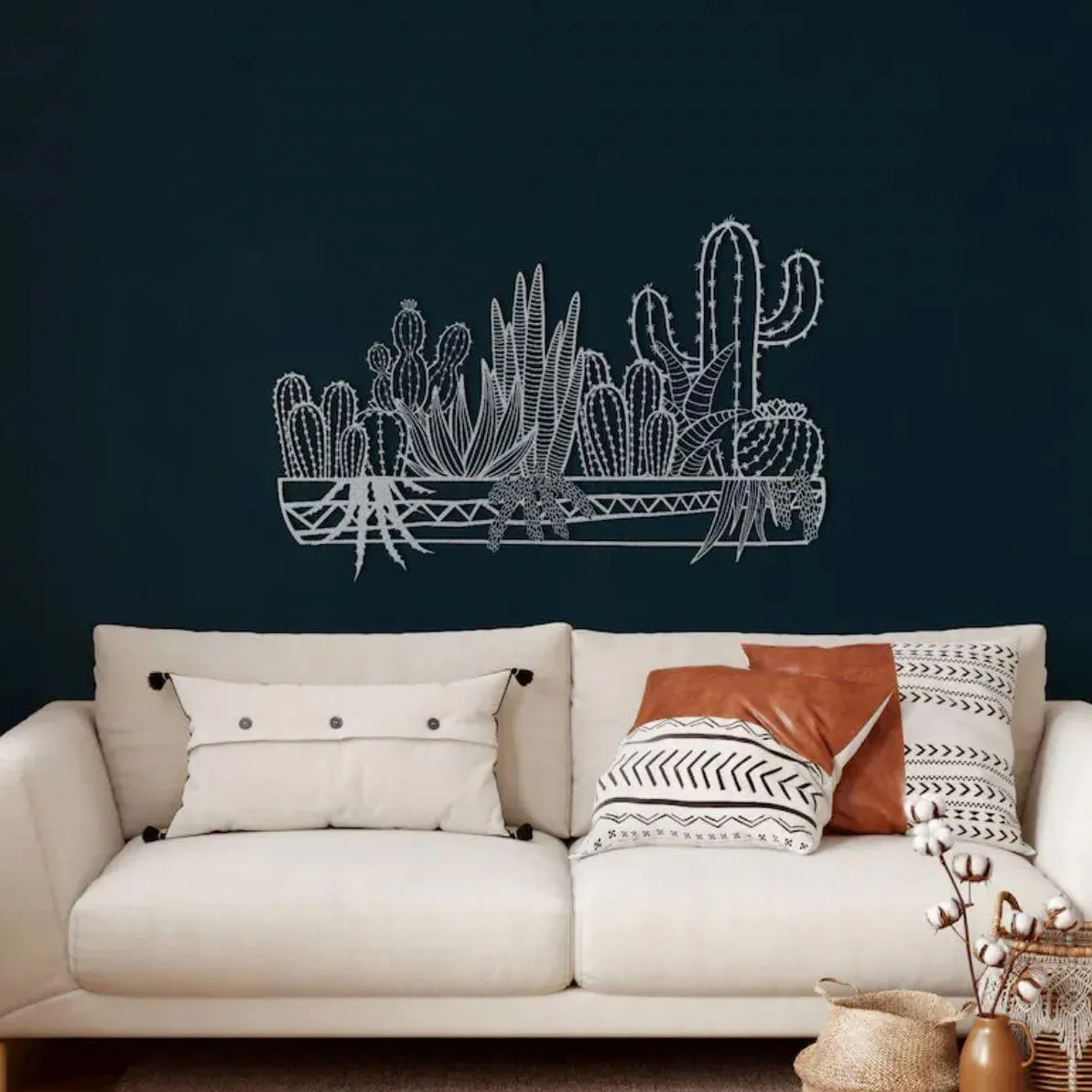 Metal Cactus Wall Decor Art