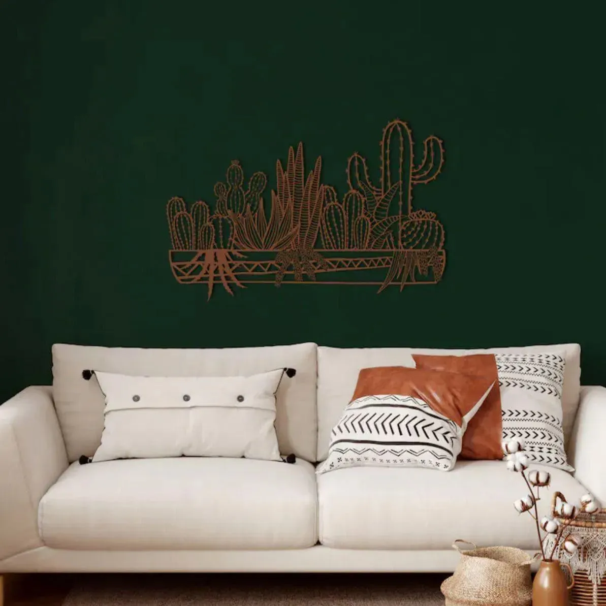Metal Cactus Wall Decor Art