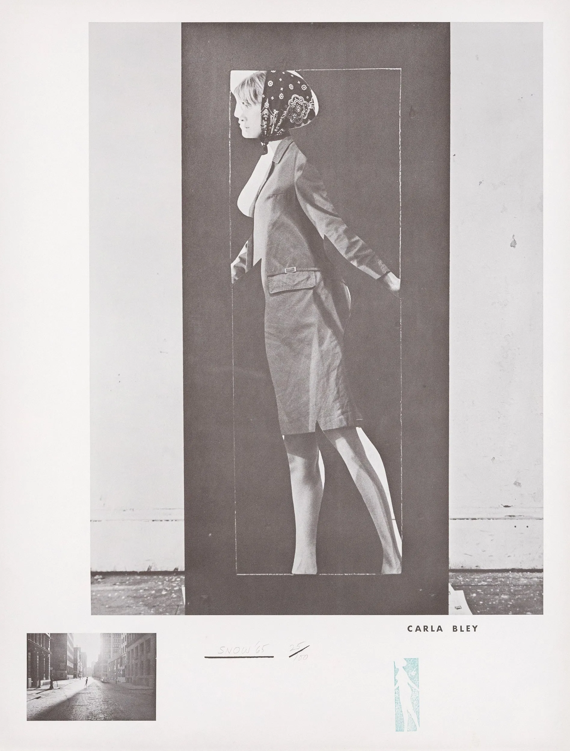 MICHAEL SNOW "CARLA BLEY" PHOTOLITHOGRAPH, 1965