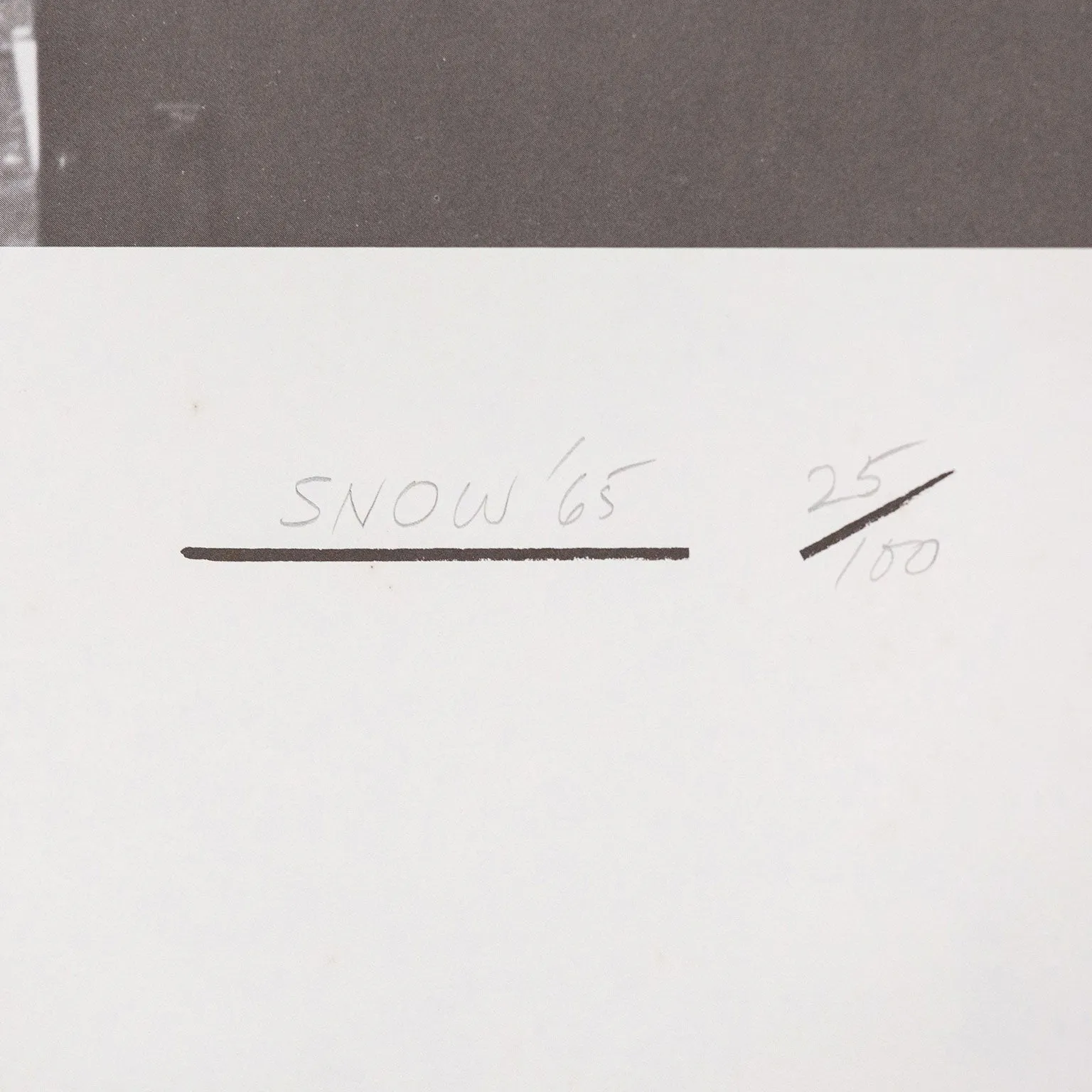 MICHAEL SNOW "CARLA BLEY" PHOTOLITHOGRAPH, 1965