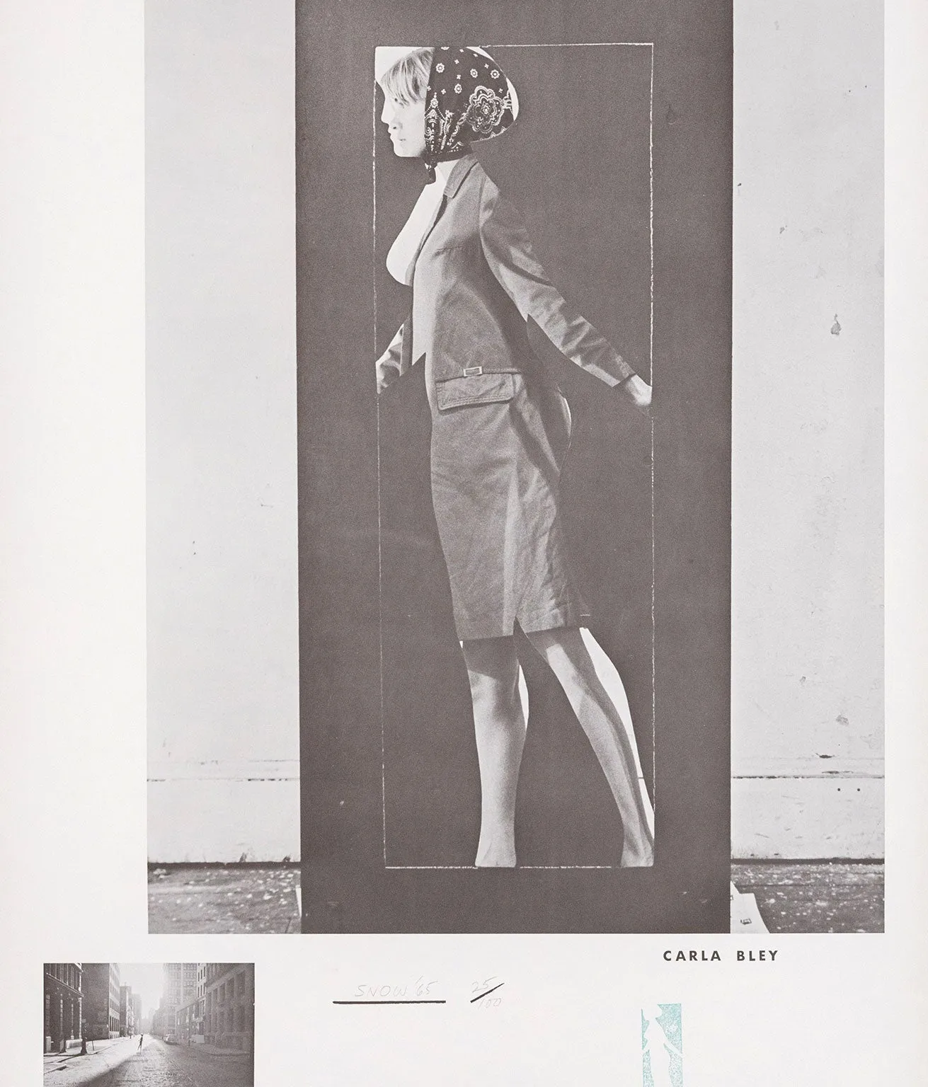 MICHAEL SNOW "CARLA BLEY" PHOTOLITHOGRAPH, 1965