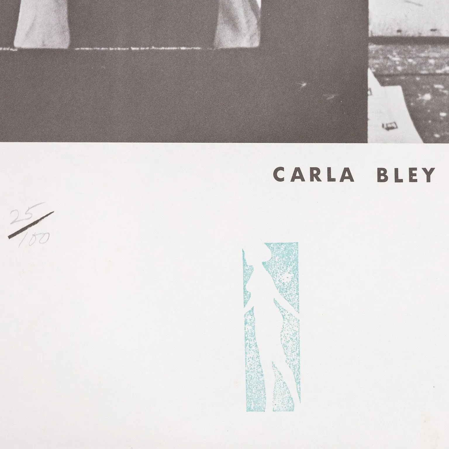 MICHAEL SNOW "CARLA BLEY" PHOTOLITHOGRAPH, 1965