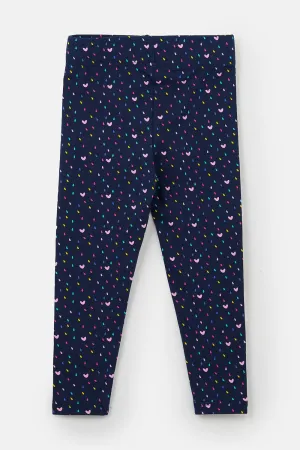 Mollie Leggings - Navy Heart Print