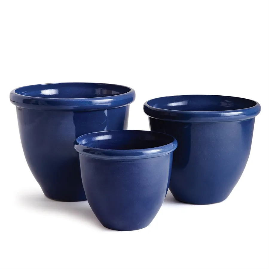 Napa Home Garden, GLAZELITE GARDEN POTS ,SET OF 3,ngl304bl