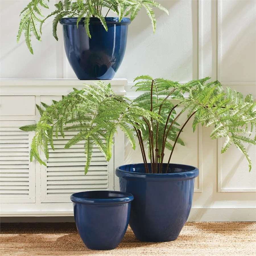 Napa Home Garden, GLAZELITE GARDEN POTS ,SET OF 3,ngl304bl