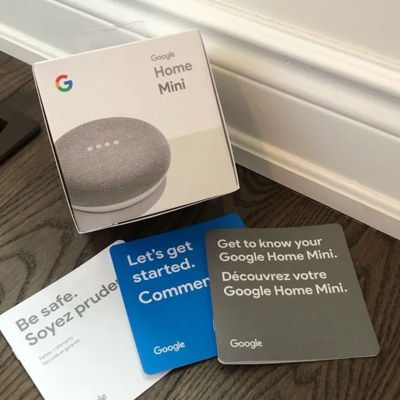 New sealed Google Home Mini Smart Speaker For Any Room - Chalk (GA00210-CA)