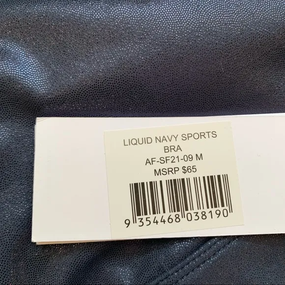NWT Anthropologie All Fenix Liquid Metallic Navy High-Impact Sports Bra