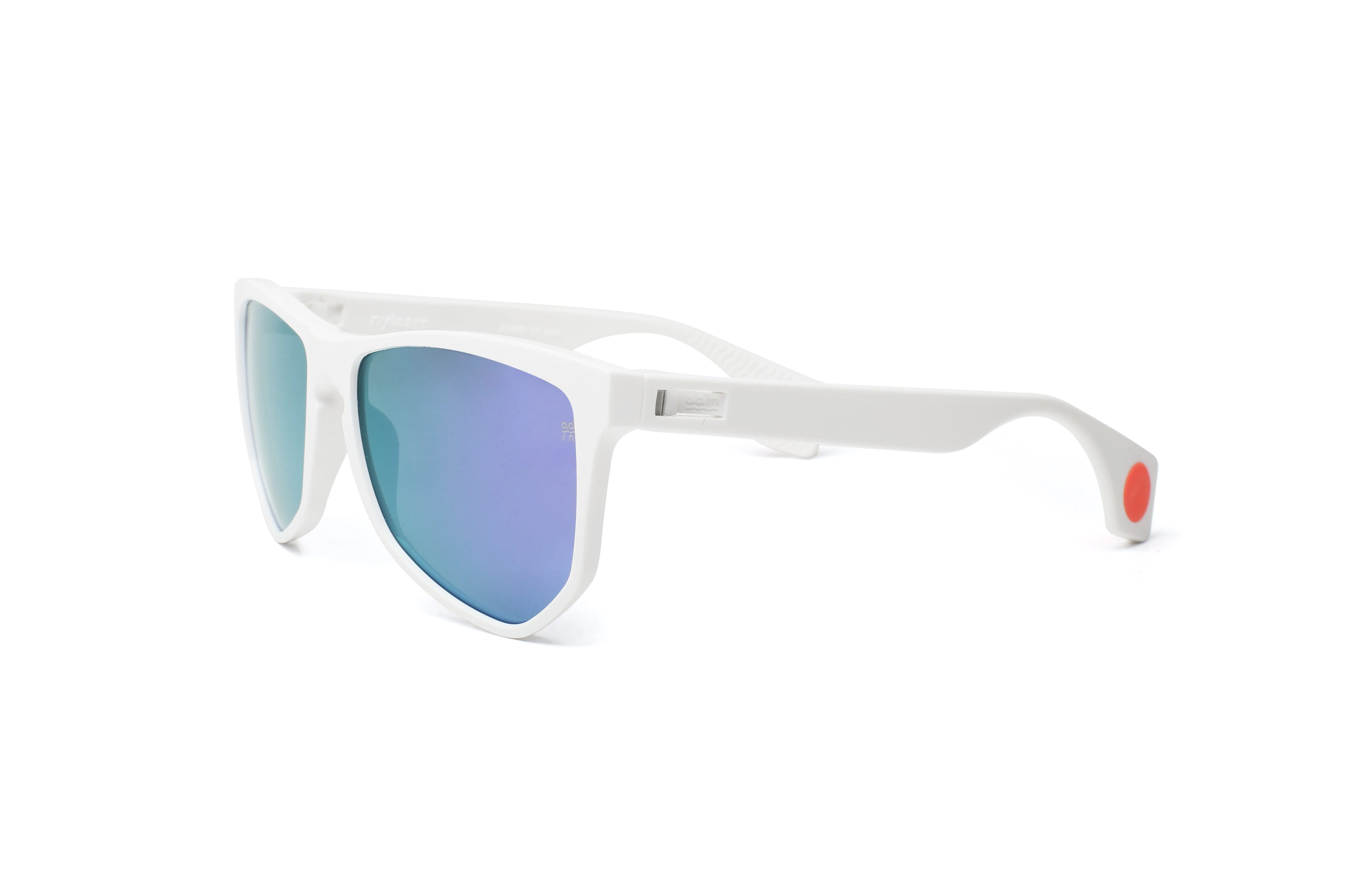 NYLAARN Bio-White “90s Ski Bum” Blend Sunglasses - Solid Gray   Purple Mirror Lens