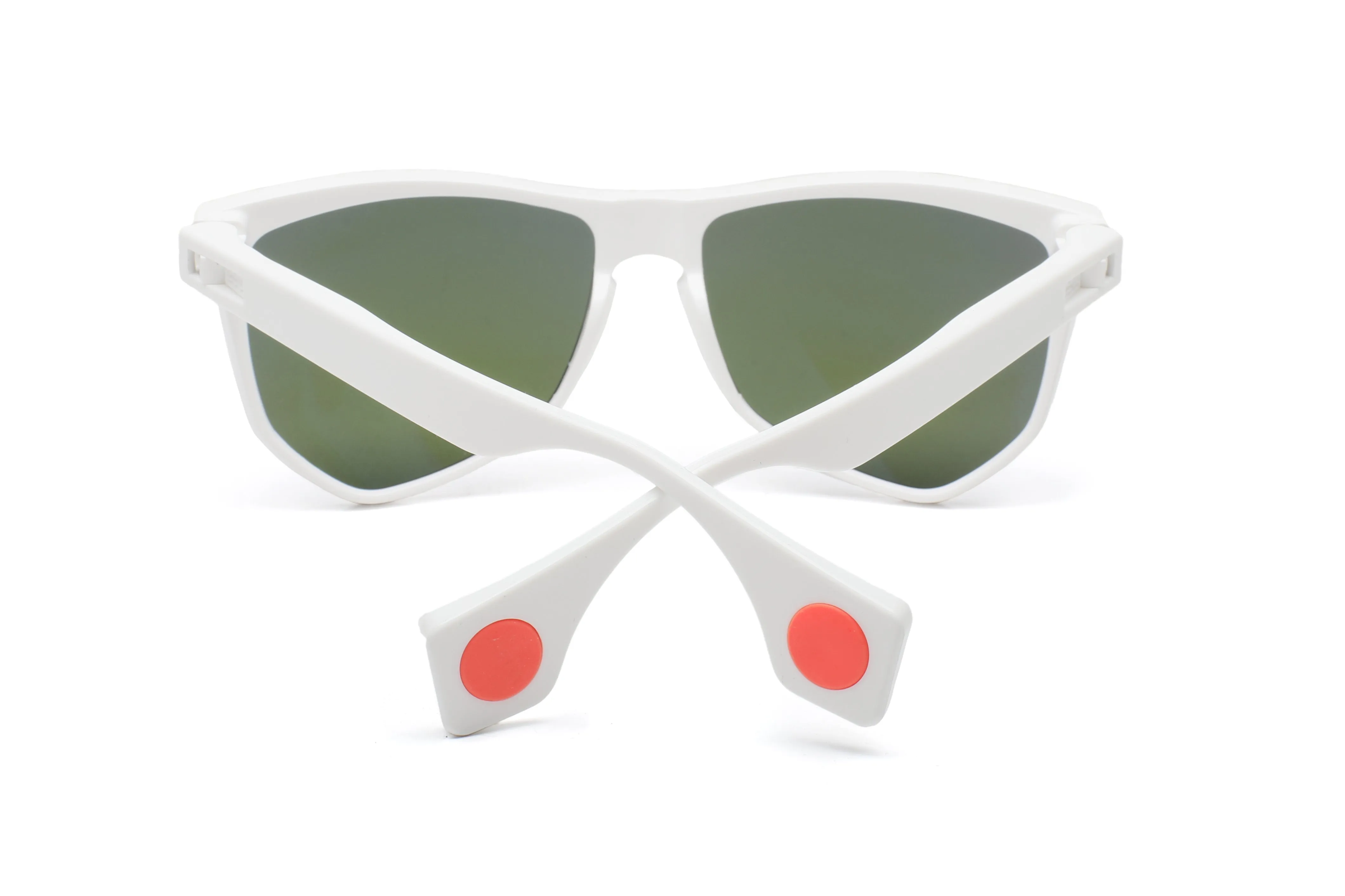 NYLAARN Bio-White “90s Ski Bum” Blend Sunglasses - Solid Gray   Purple Mirror Lens