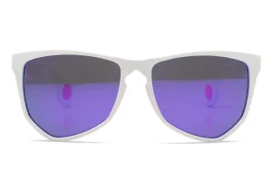 NYLAARN Bio-White “90s Ski Bum” Blend Sunglasses - Solid Gray   Purple Mirror Lens