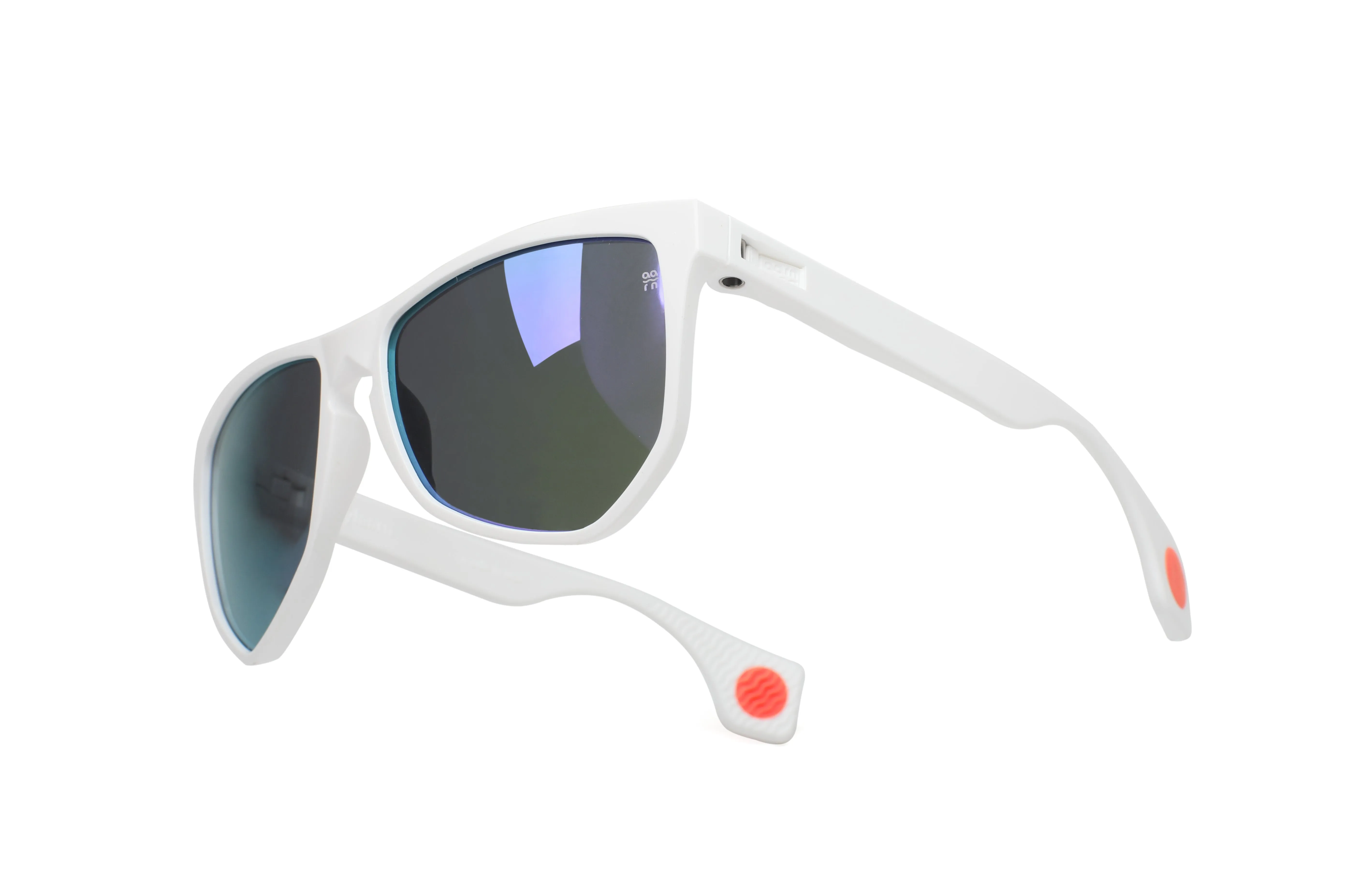 NYLAARN Bio-White “90s Ski Bum” Blend Sunglasses - Solid Gray   Purple Mirror Lens