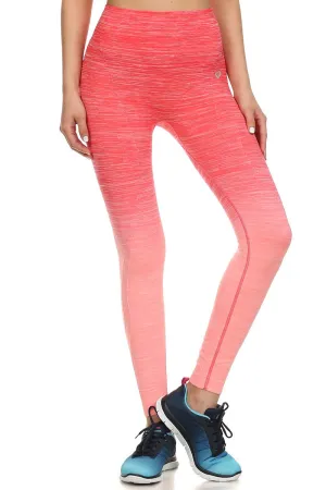 Ombre Print Banded With Emblem Leggings
