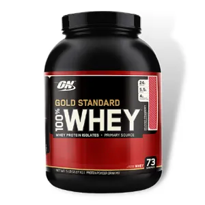 Optimum Nutrition 100% Whey Protein Gold Standard (5 Lbs) Delicious Strawberry (73 servings) EXP Dec 2025