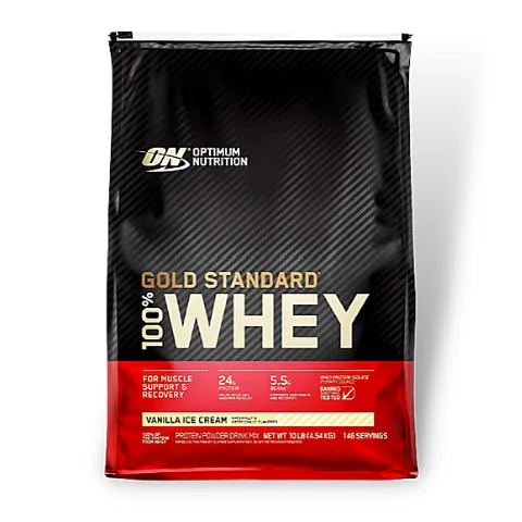 Optimum Nutrition ON 100% Whey Protein Gold Standard (10 Lbs) Vanilla Ice Cream EXP Feb 2026