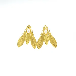 Osmia Avosetta Snow Quartz  Bee Earrings