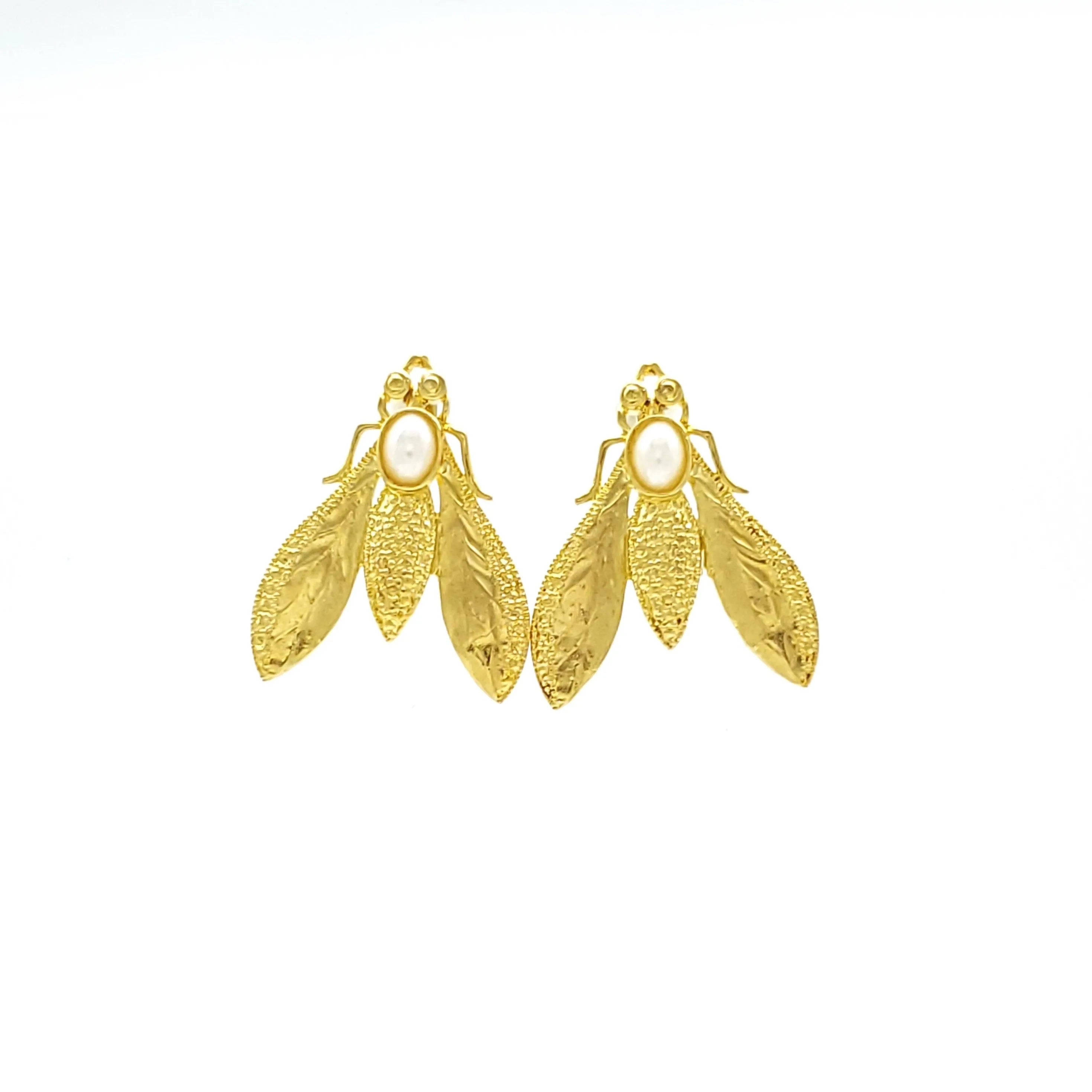 Osmia Avosetta Snow Quartz  Bee Earrings